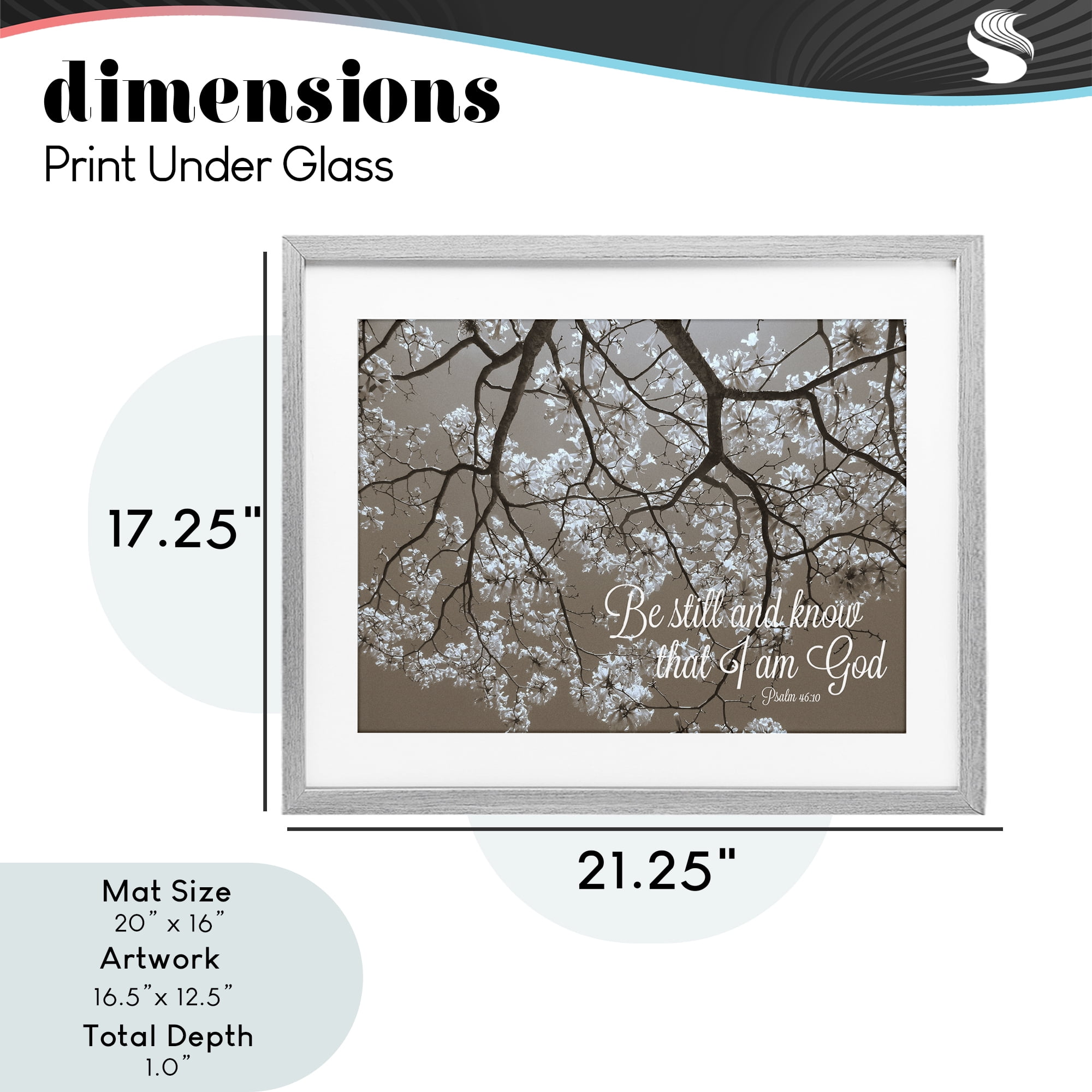Stupell Industries Be Still Apple Blossoms Gray Framed Print Under Glass, design by Gail Peck