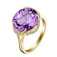 thumbnail image 1 of Anillo abierto de cristal morado color dorado Anillo abierto de boca abierta para mujer con temperamento y estilo moderno, 1 of 8