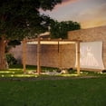 thumbnail image 5 of Petyee 10'x10' Outdoor Retractable Pergola with Canopy, Aluminum Pergola with Waterproof Canopy, Modern Outdoor Trellis for Patio Gardens, Wood-Grain Finish,Beige canopy, 5 of 9
