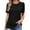 Black, variant on MIXUE Womens Summer Tops Summer Solid Color Crewneck Short Sleeve Pleated Loose Fit Business Casual Dressy Work Pullover Tee Shirts Outwear,Black,XXL
