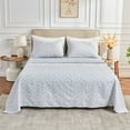 thumbnail image 2 of Gogreen 3PC Deep Pocket Twin-XL Sheet Set Fit 14", Breathable Microfiber Soft Twin Size Sheet Set, Hotel Style Bed Sheet Set, Gift for Women, Men - Gray Flower, 2 of 25