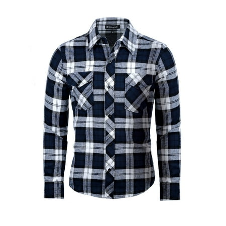 Men's Button Up Plaid Flannel Shirt