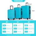 thumbnail image 2 of 3 Piece Lightweight Suitcase(20/24/28), ABS Luggage Set Expandable with Spinner Wheels, wo Hooks and TSA Lock, Durable Hardshell  Luggage Set for Family Travel, Turquoise, 2 of 7