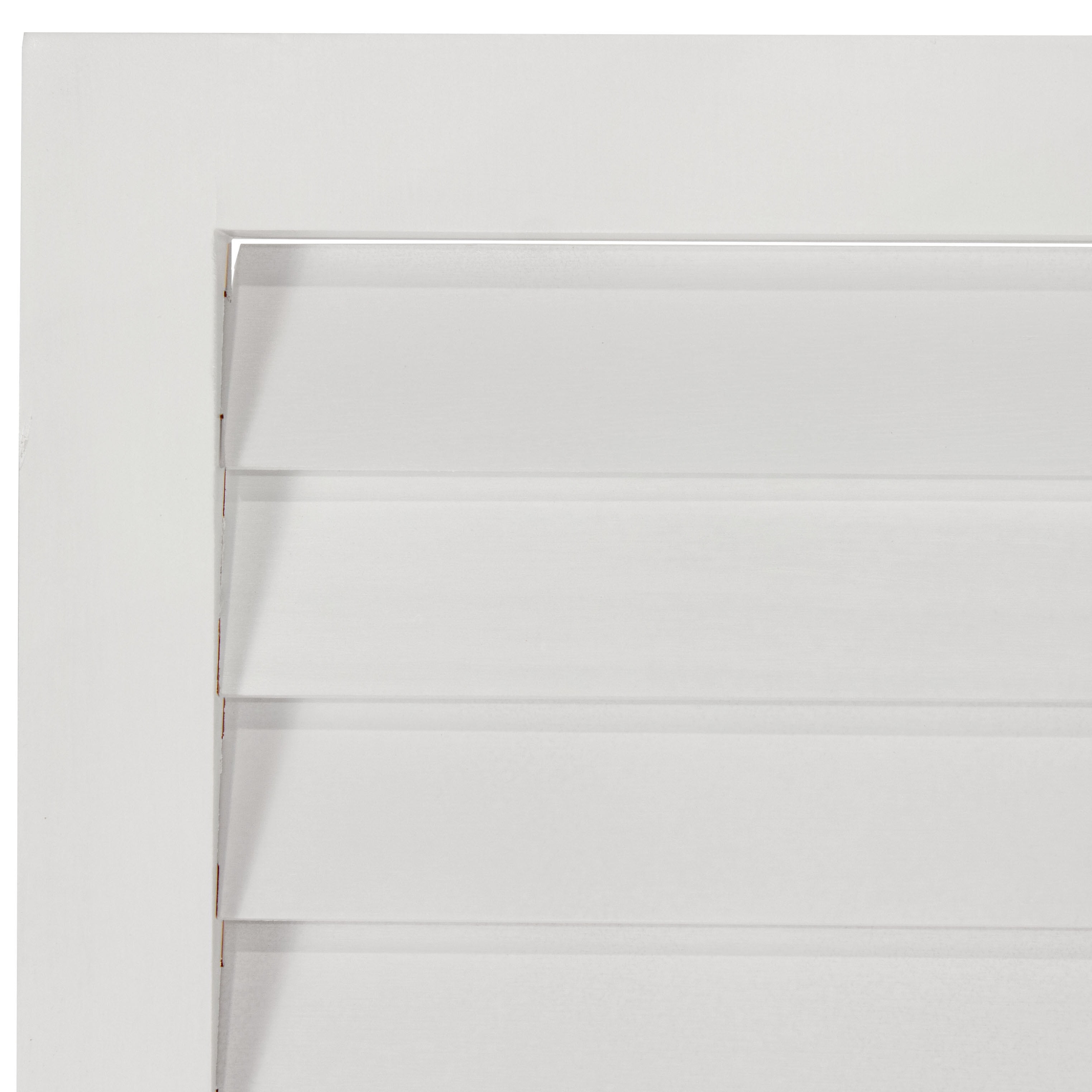 Oriental Furniture 6 ft. Tall Louvered Bead board Room Divider, White - 4 Panel