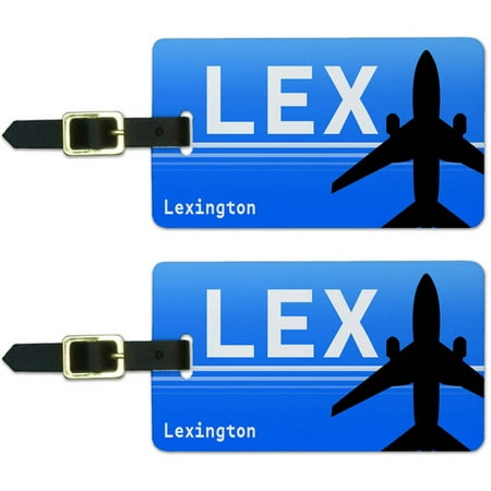 Lexington KY (LEX) Airport Code Luggage Suitcase Carry-On ID Tags, Set of
