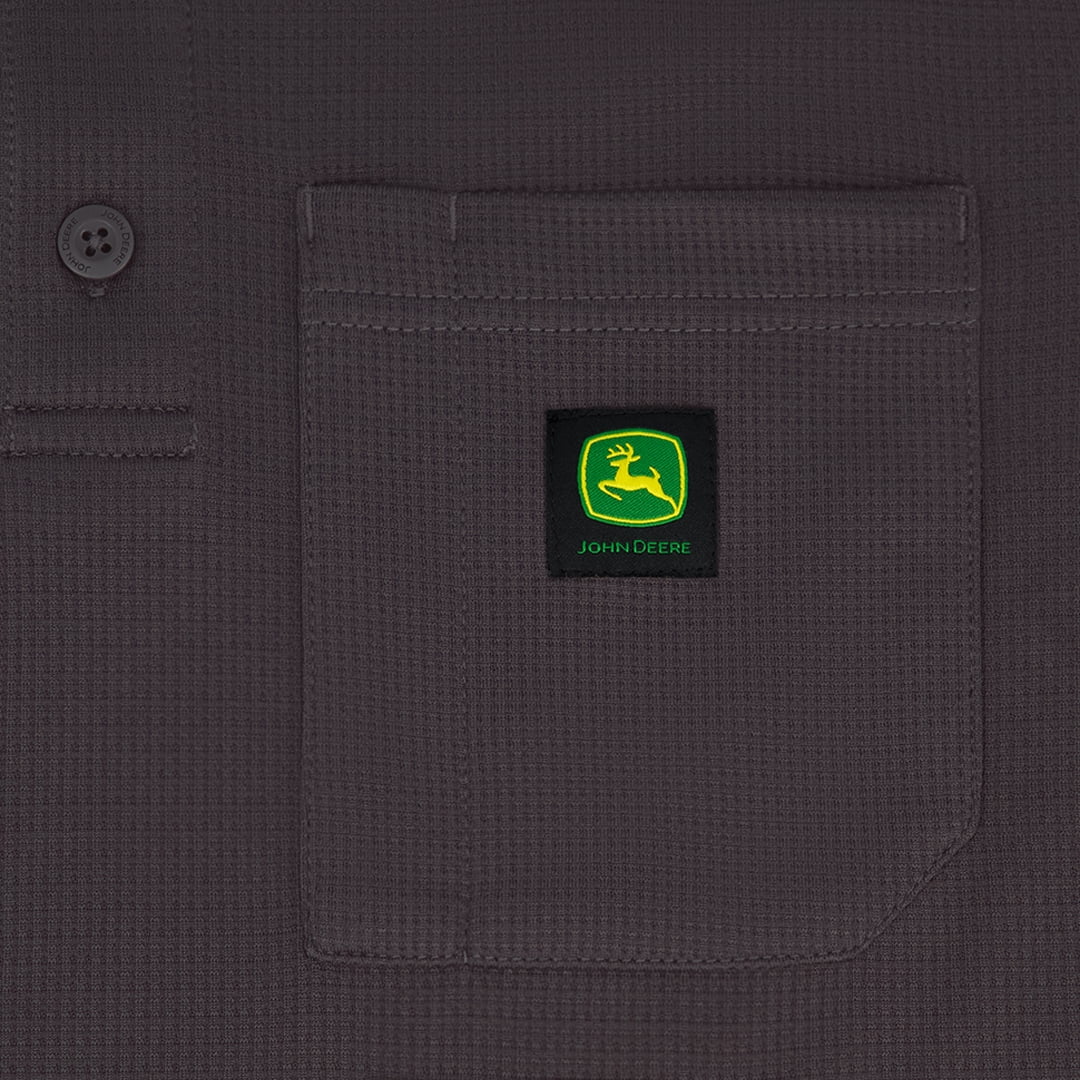 John Deere Men's Warmth Shield Long Sleeve Thermal Pocket Henley Shirt JD