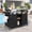 Black, variant on 50.25" Outdoor Kitchen Island, Rolling Bar Cart & Storage Cabinet, Wood Outdoor Grill Table with Stainless Steel Top for Kitchen & Barbecue, Blue