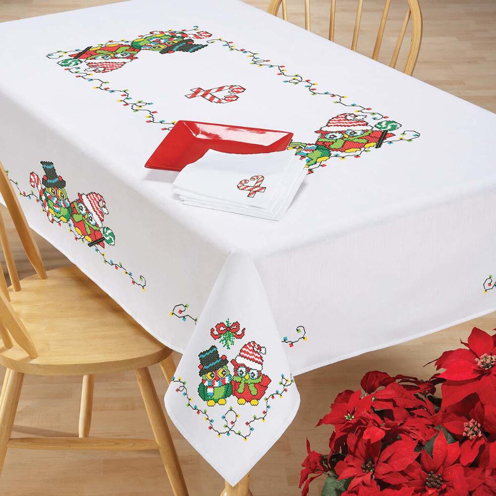 Craftways Christmas Owls Table Linens Stamped Cross-Stitch - Walmart