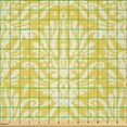 thumbnail image 2 of Ambesonne Floral Fabric by the Yard Microfiber, Ikat Damask Floral Graphic, 3 Yards, Mustard Ivory, 2 of 2