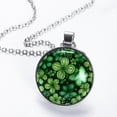thumbnail image 2 of Saint Patrick's Day Women's Glass Design Circular Pendant Necklace - Sparkle and Shine with this Elegant Necklace, 2 of 5