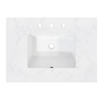 Ceres 31" Engineered Stone Vanity Top in Grain White with Single White Sink