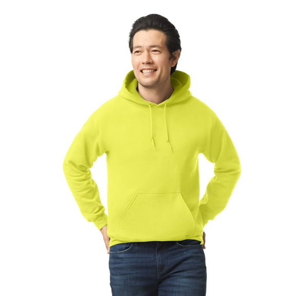 GILDAN High Visibility Hoodie Sweatshirt with Pocket Soft Fleece 8 Oz Safety Green | Men’s Hi Vis Work Pullover Hooded Safety Reflective Sweater Single Pack Size – S