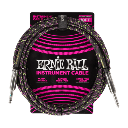 Ernie Ball 10ft Braided Instrument Cable Purple Python PO6427
