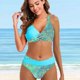 thumbnail image 1 of Mejor Belleza Mujer Traje de Baño de Moda Aumentar el tamaño 2 Piezas Tankini Tops de Bikini y Partes de Abajo Azul L, 1 of 3