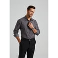 thumbnail image 3 of HISDERN Mens Dress Shirts Long Sleeve Button Down Shirt Contrast Shirt with Pocket Business, 3 of 9