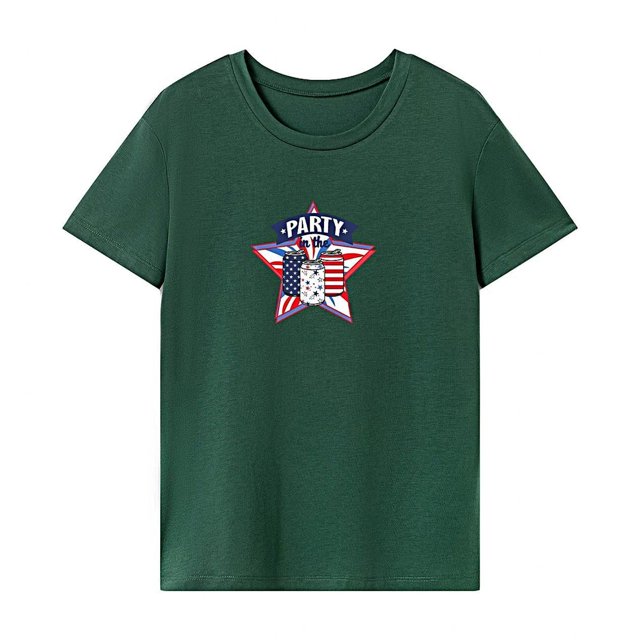 Camiseta para mujer, disfraz de verano, camisa con cuello redondo para vacaciones, senderismo, uso diario L