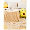thumbnail image 2 of Manta de sofá, manta pequeña de estilo escandinavo, manta para siesta, manta de punto con borlas de hilo para el extremo de la cama, manta de color sólido (rosa naranja) brillar Electrónica, 2 of 5