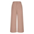 thumbnail image 6 of Lenpel Palazzo Pants for Women Business Casual High Waisted Pleated Wide Leg Dress Pants Baggy Work Trousers with Pockets(Pink,Small), 6 of 7