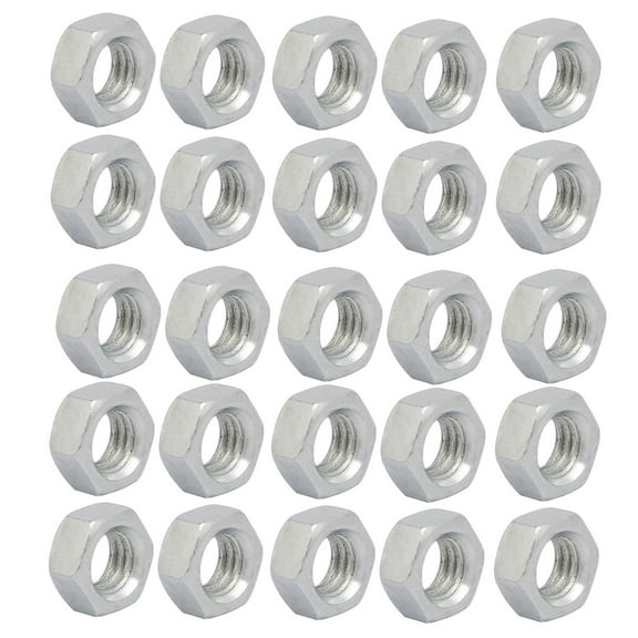 25Pcs M5 x 0.8mm Pitch Metric Thread Carbon Steel Zinc Plated Left Hand Hex Nuts