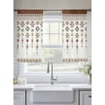 thumbnail image 4 of Vintage Southwest Sheer Curtains 45 inches Long 2 Panels Set Brown Boho Geometric Tribal Style Tiers Sheers Rod Pocket Small Window Short Curtains for Kitchen Cafe, Each 52" W x 45" L, 4 of 7