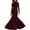 Wine, variant on Women's Elegant Solid Color Mermaid Maxi Dress - White XXL