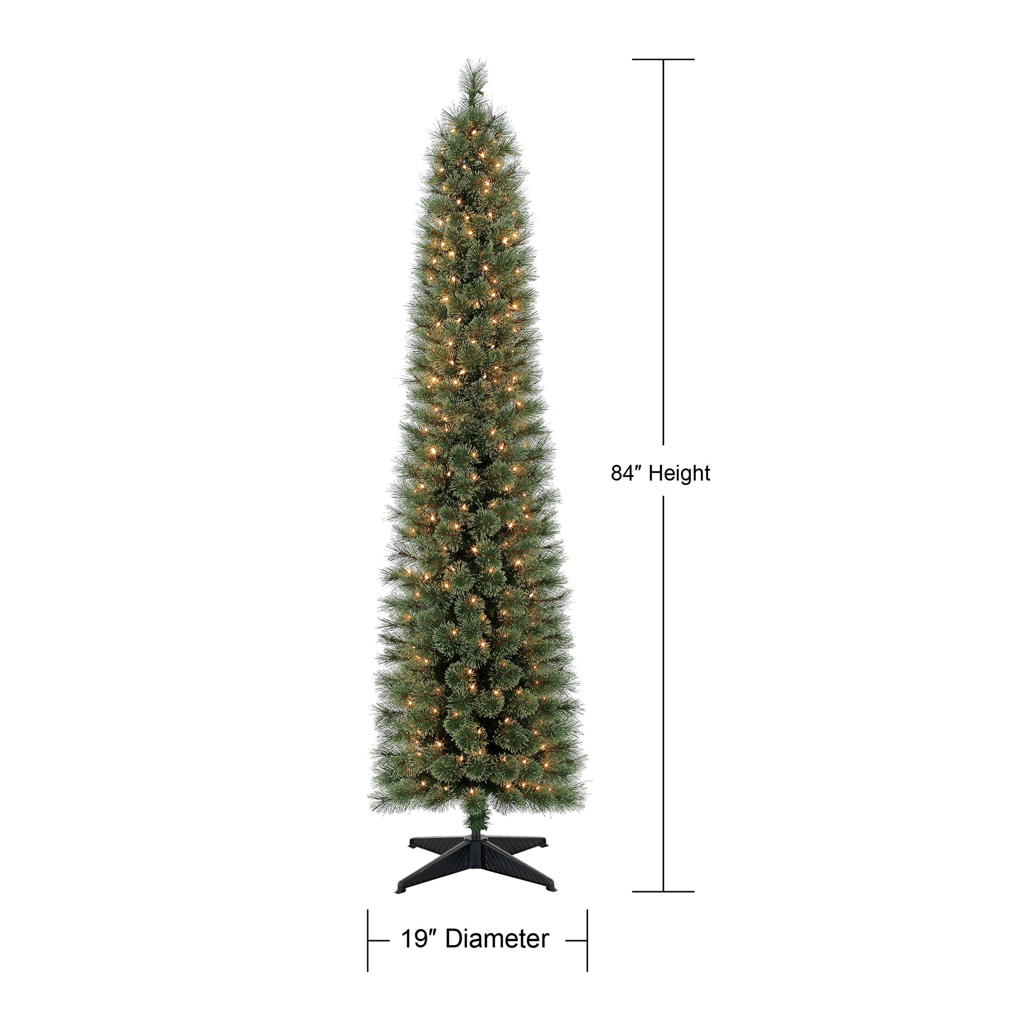 Holiday Time Pre-Lit 7' Shelton Artificial Christmas Tree, Clear-Lights ...