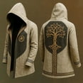 thumbnail image 4 of Norse Mythology Hooded Jacket Long Sleeve Relaxed Fit Cardigan Coat Streetwear, 4 of 4