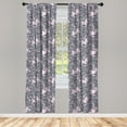 thumbnail image 3 of Ambesonne Floral Curtains, Bindweed Flower Bells Design, Pair of 28"x95", Petrol Blue Mauve, 3 of 5