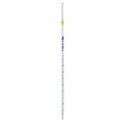 Serological Pipette, 1ml - Class A, Tolerance ?0.007ml - Blue Graduations - Color Code, Yellow - Calibrated for Delivery to Jet - Borosilicate Glass - Eisco Labs