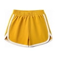 thumbnail image 2 of ZHOGXU Children Summer Boys Girls Shorts Elastic Waist Color Block Breathable Comfortable Soft Shorts For Casual Daily Wear,Yellow,6-7 Years, 2 of 4