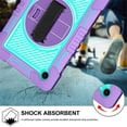 thumbnail image 5 of SaniMore for Samsung Galaxy Tab A8 (SM-X200/X205) Kids Case, Multi-Layer Case with Handle Crossbody Strap & 360° Rotatable Kickstand Shockproof Protective Case for Boys Girls, Purple+Mint, 5 of 9