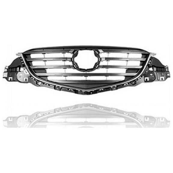 Grille - Compatible/Replacement for '16-16 Mazda CX5 - Black Frame Crossbar Insert, Chrome Trim, Emblem Provision - KA0G50710B