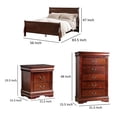 thumbnail image 5 of Poy Three Piece Full Size Bedroom Set, Metal Hanging Pulls, Cherry Brown Wood, 5 of 6