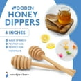 thumbnail image 6 of Wooden Honey Dippers 4", Pack of 12 Honey Dipper Sticks for Party Favors, Décor, and Food Boards, by Woodpeckers, 6 of 8