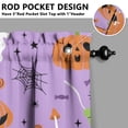 thumbnail image 3 of Spooky Horror Themed 2 PCS Tier Curtains Featuring Witch and Spider Web Print, Semi-Sheer Kitchen Window Panels 27.5x36in(70x90cm) Kitchen Curtains, 3 of 4