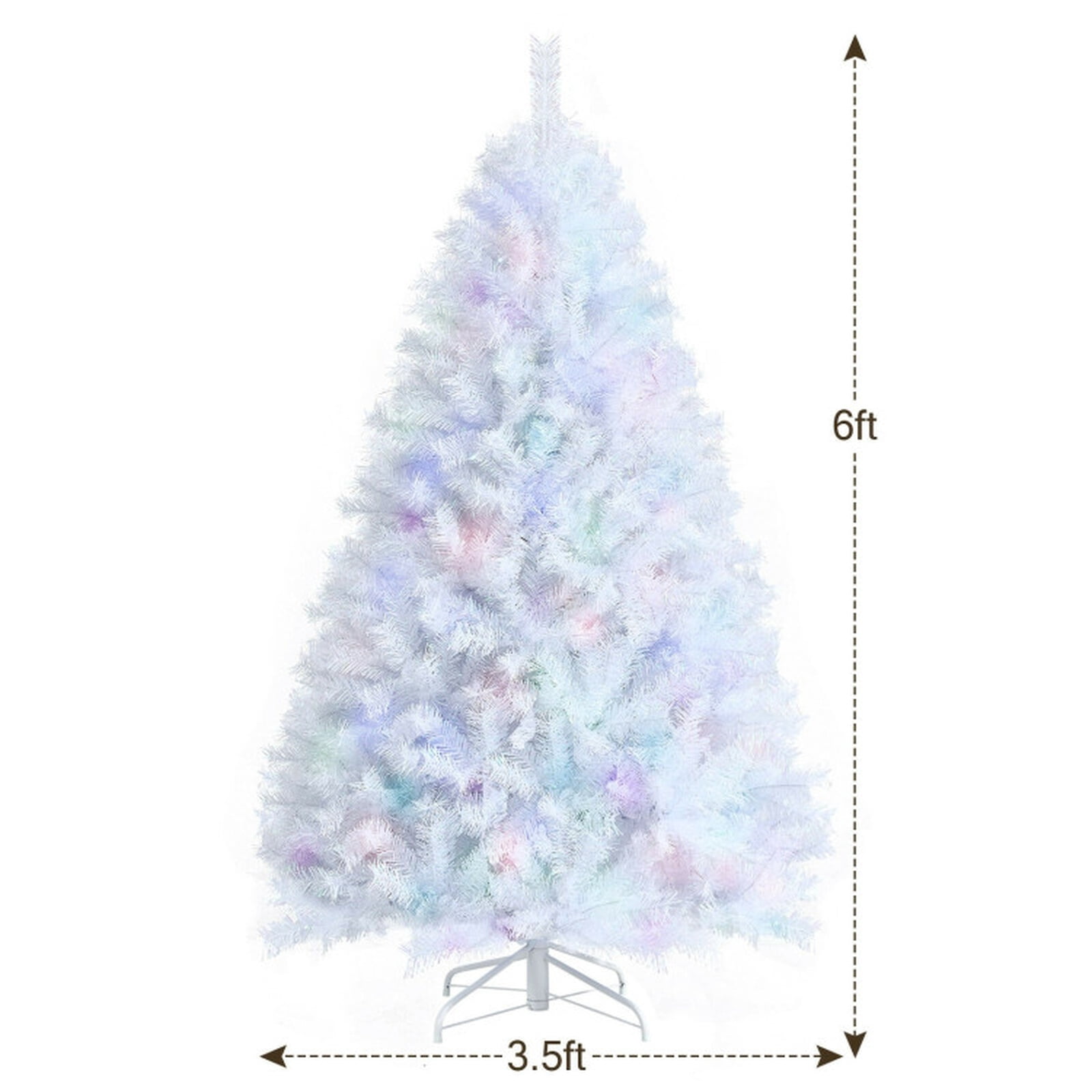 RUIE, 6 ft, Artificial Christmas Tree, with Metal Stand, 792 Branch Tips, White Holiday Xmas Tree for Indoor Home Office Decoration