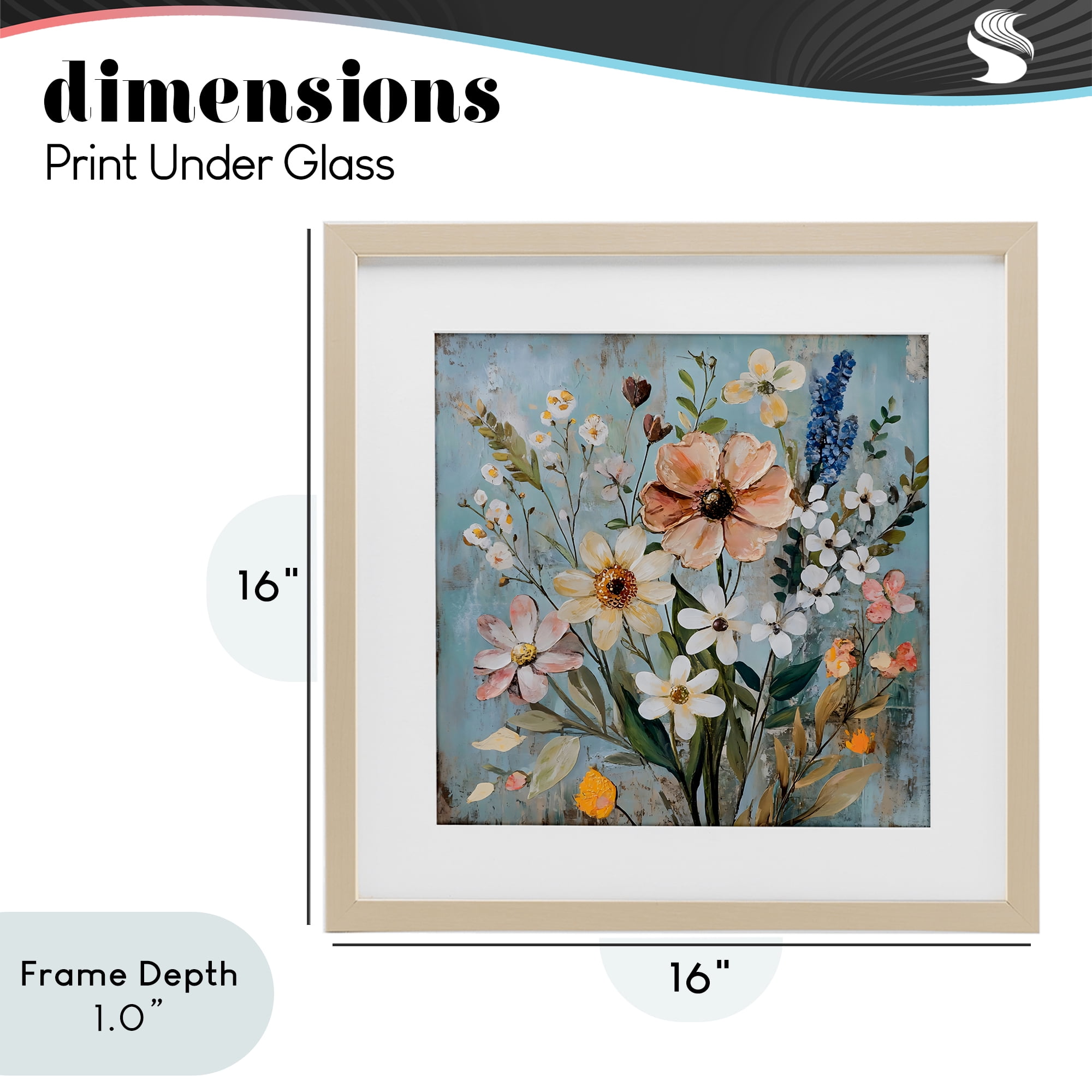 Stupell Industries Wildflower Mix Spring Bouquet Birch Framed Print Under Glass, design by Creative Studio