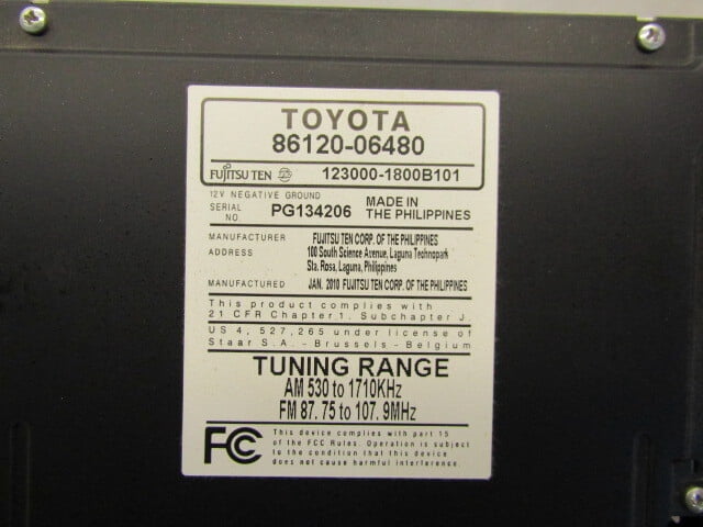Pre-Owned 2010 2011 Toyota Camry AM FM CD Radio Receiver OEM LKQ - Verify Specific Vehicle Fitment In Description - (Good)
