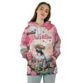 thumbnail image 4 of Hello Valentine’s Day Pitbull Flower Crown Romantic Pink Floral All Over Print 3D Hoodie Unisex Merch Hoodies Terrier Dog Lover - 00031, 4 of 6