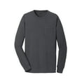 thumbnail image 5 of Port & Co Adult Male Men Crew Neck Plain Long Sleeves T-Shirt Coal Large, 5 of 6