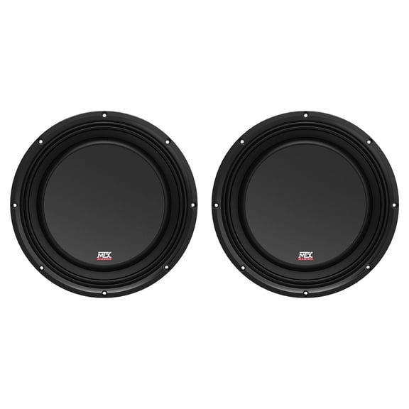 MTX 3510-04S Pair of 10" Shallow Mount Car Audio Subwoofers 1200W Total 1200 Watts Peak Power Black