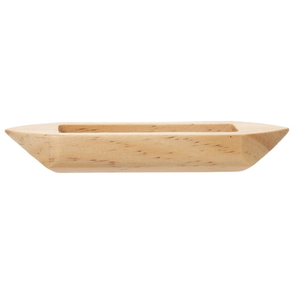 OUNONA Khaki Wooden Boat Decor with Rustic Texture for Living Room Bedroom Decoration 1 Piece