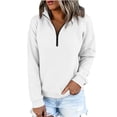 thumbnail image 6 of Rciityk Sweatshirts for Women Oversized Casual Long Sleeve Quarter Zip Stand Collar Pullover Tops Fall Winter Casual Ladies Sweatshirt with Pockets, 6 of 9