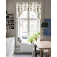 thumbnail image 4 of Green Pink Weeping Eucalyptus Swag Valances for Windows, Small Curtains Drapes, Spring Summer Farmhouse Leaves Kitchen Window Curtains Over Sink Window Treatment Valance for Bedroom/Bathroom 56"x36", 4 of 5