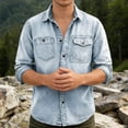 thumbnail image 2 of Business Casual Shirts for Men 2026 Spring Cotton Linen Relaxed Fit Long Sleeve Button Down Lapel Collar Work Shirt, 2 of 5