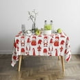 thumbnail image 3 of XAJAT 60‘‘x140'' Christmas White Rectangle Tablecloth, Cotton Linen Table Covers with Santa Patter, 3 of 4