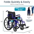 thumbnail image 5 of Silla de ruedas plegable Vive Mobility para adultos - Silla de ruedas portátil para personas mayores - Silla plegable con ruedas para viajes, todoterreno - Para personas mayores y discapacitadas, sopo, 5 of 5