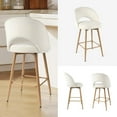 thumbnail image 6 of Swivel Bar Stools Set of 3, Counter Height Barstools for Kitchen Island, 26" Seat Height Bar Chairs for Dining Room, Upholstered Bar Stool with Back and Footrest, White, 6 of 9