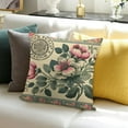thumbnail image 3 of Fcxzi Pillows Cushion Case French Connection Vintage Style Flowers 100% Linen Decor for Home Sofa Couch - 1 Pack 18x18in, 3 of 5