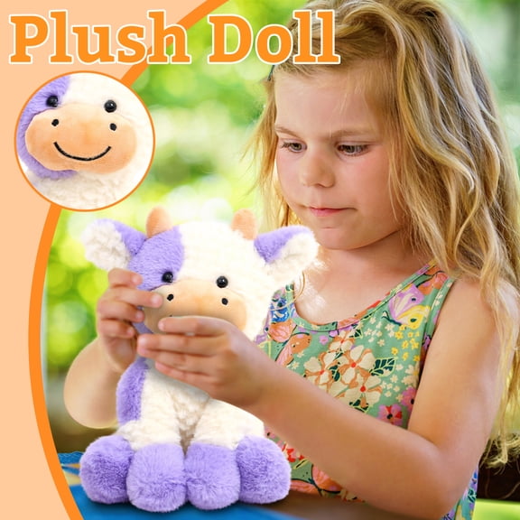 Purple Cow Plush Toy, Soft Stuffed Sleeping Doll, Soothing Toy For All Ages S, Birthday Valentine's For Everyone Day Gift